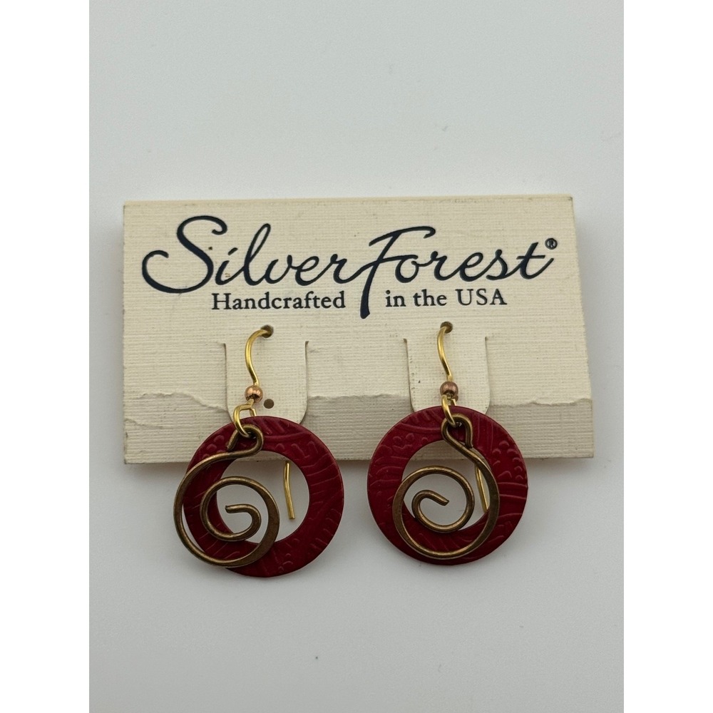 Silver Forest Swirl Design Dangle‎ Earrings